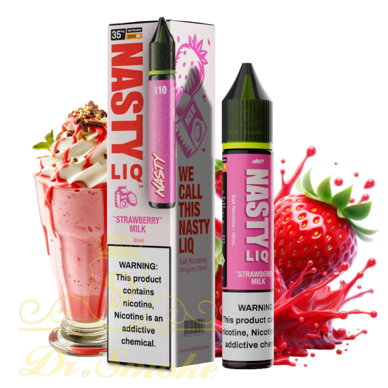Strawberry Milk - Nasty Liq | 30ML Vape Juice | 35MG 50MG | Vape Paradise