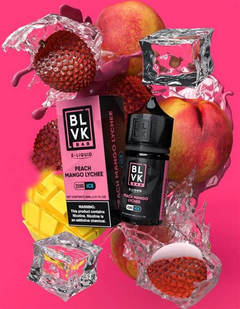 Peach Mango Lychee Ice - BLVK Bar Salt | 30ml Vape Juice | 35MG 50MG | Vape Paradise