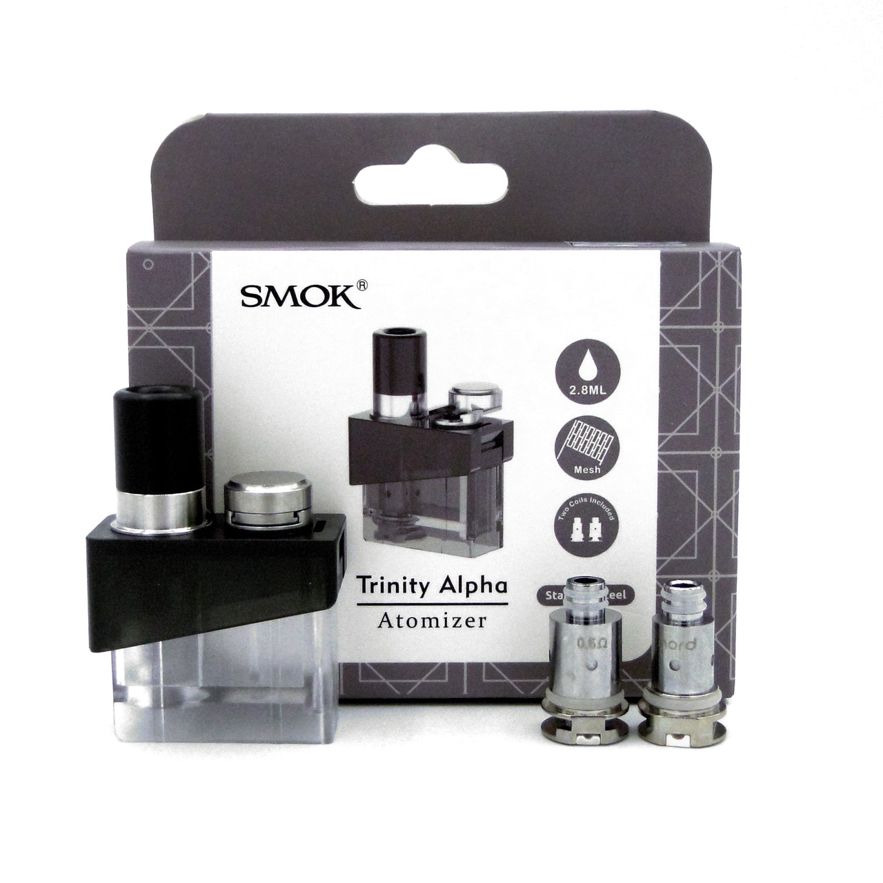 Smok Trinity Alpha Replacement Atomizer (Empty Pod + 2 Mesh Coils) | Vape Paradise