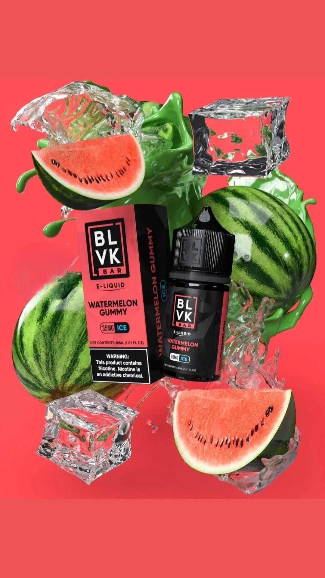Watermelon Gummy Ice - BLVK Bar Salt | 30ml Vape Juice | 35MG 50MG | Vape Paradise