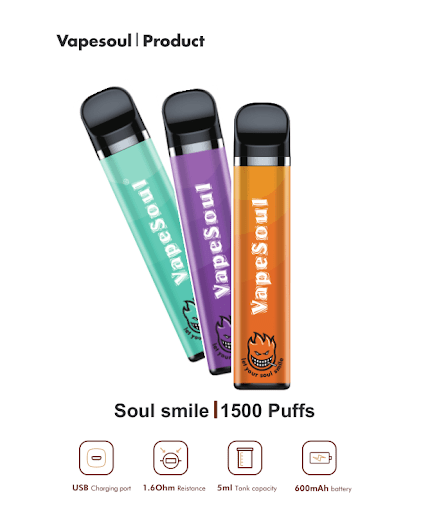 VapeSoul Smile II Rechargable Disposable Vape (1500Puffs) India | Vape Paradise