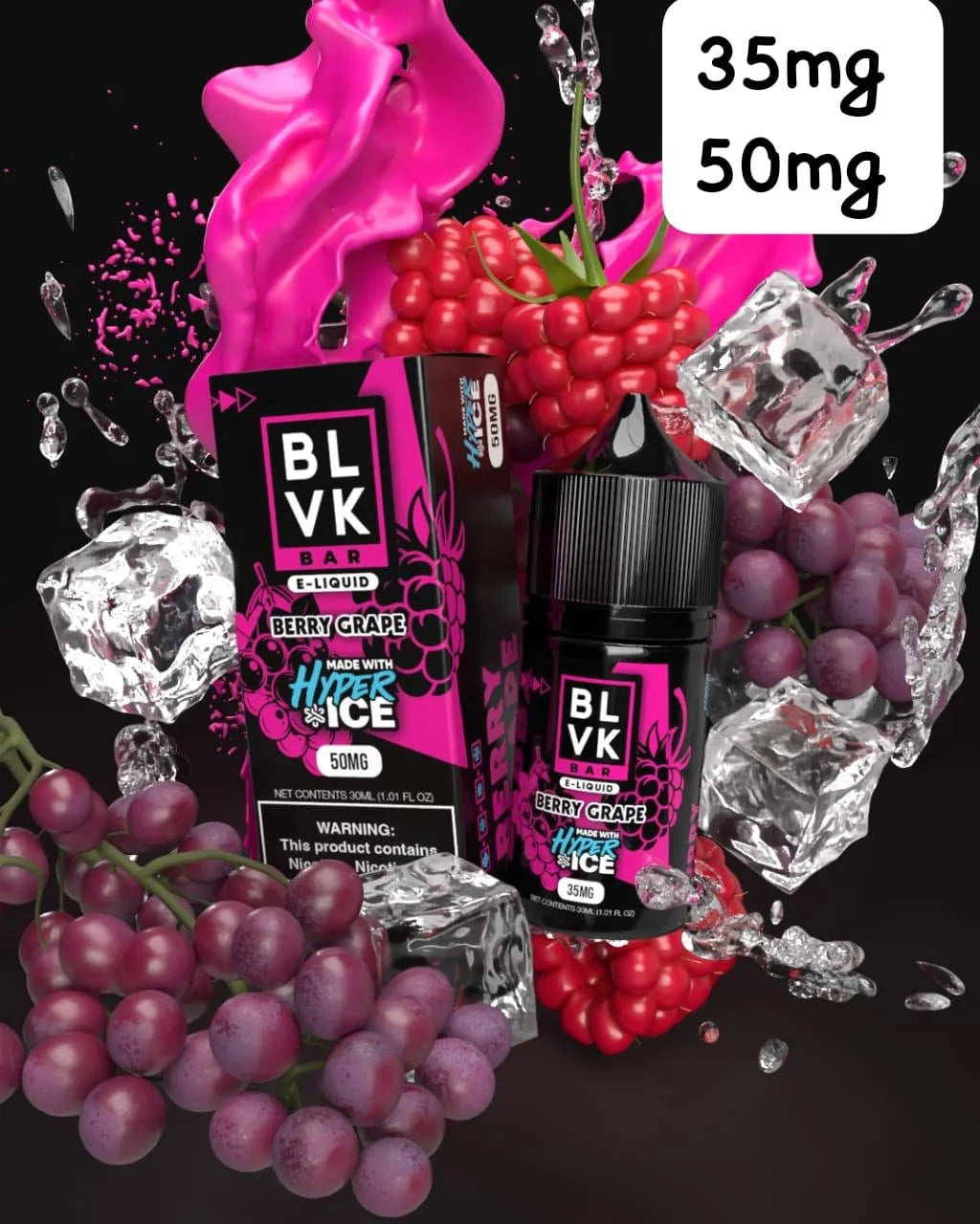 Berry Grape Hyper Ice - BLVK Bar Salt | 30ML Vape Juice | 35MG 50MG | Vape Paradise