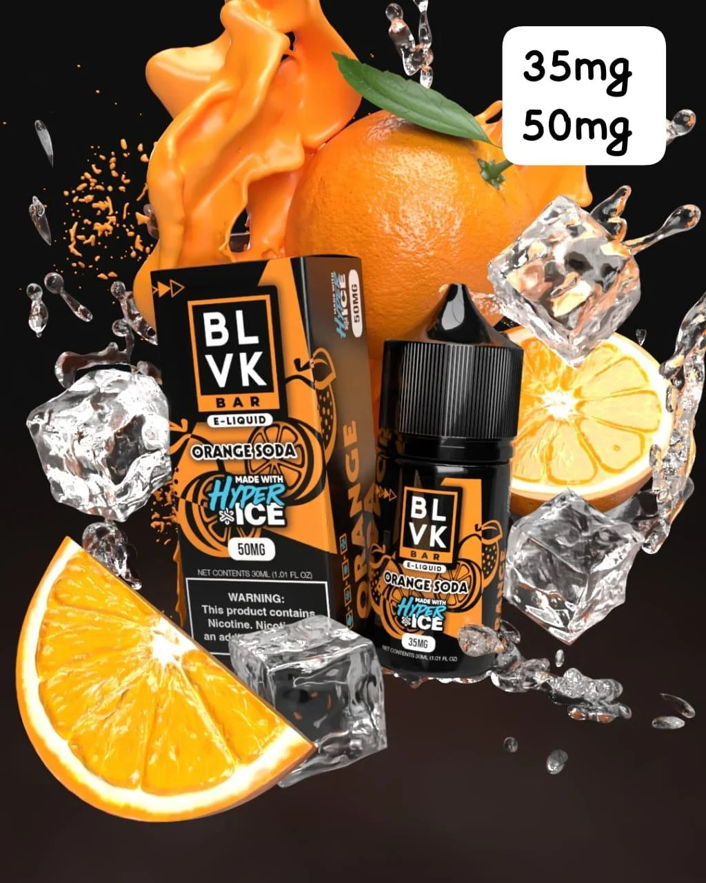 Orange Soda Hyper Ice - BLVK Bar Salt | 30ML Vape Juice | 35MG | Vape Paradise