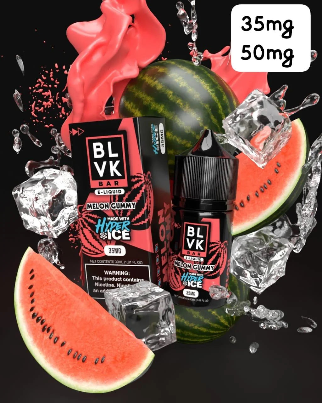 Melon Gummy Hyper Ice - BLVK Bar Salt | 30ML Vape Juice | 35MG | Vape Paradise