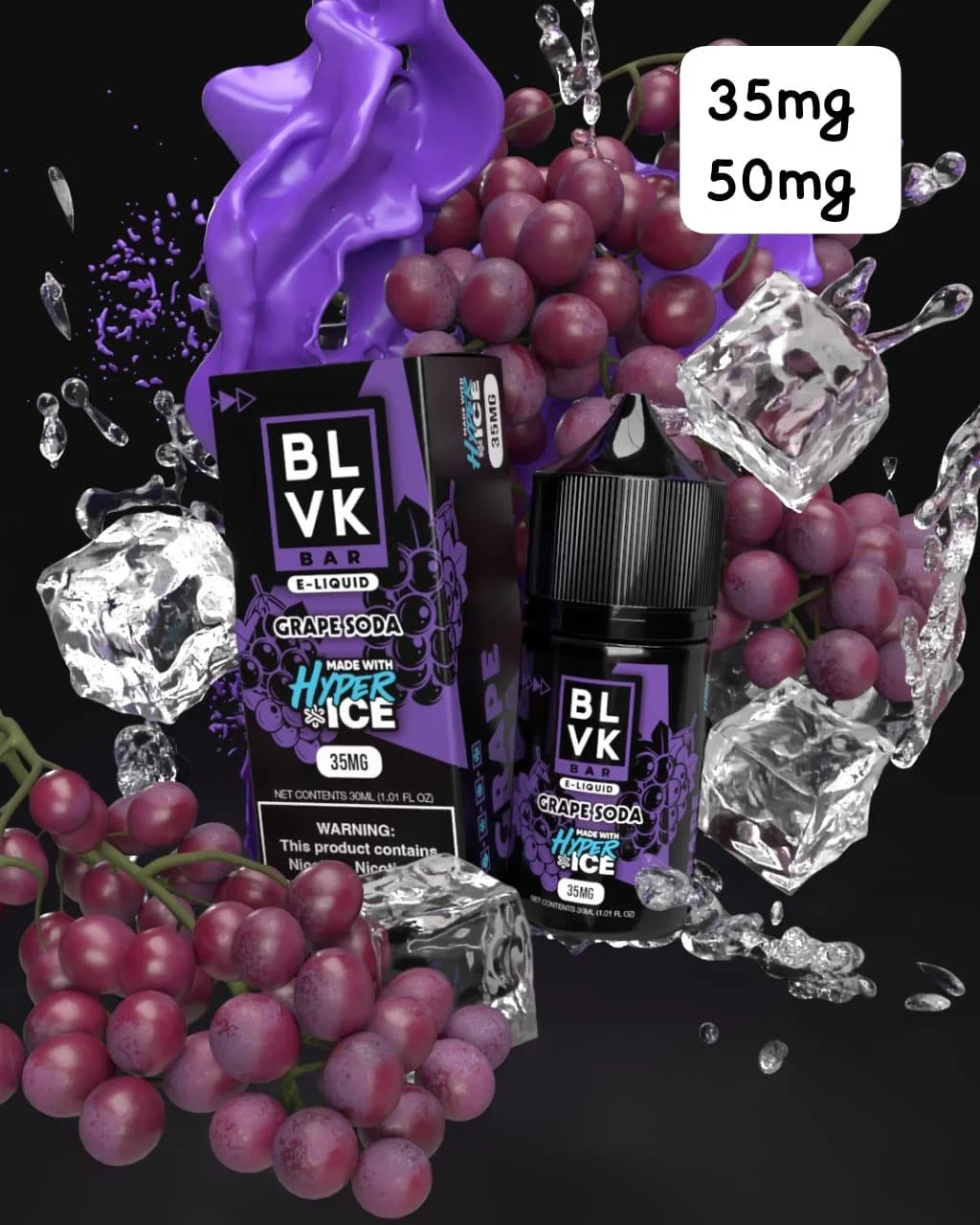 Grape Soda Hyper Ice - BLVK Bar Salt | 30ML Vape Juice | 35MG 50MG | Vape Paradise
