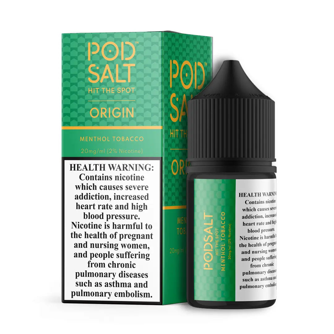 Menthol Tobacco - Pod Salt Origin | 30ML Vape Juice | 20MG, 25MG, 50MG | Vape Paradise